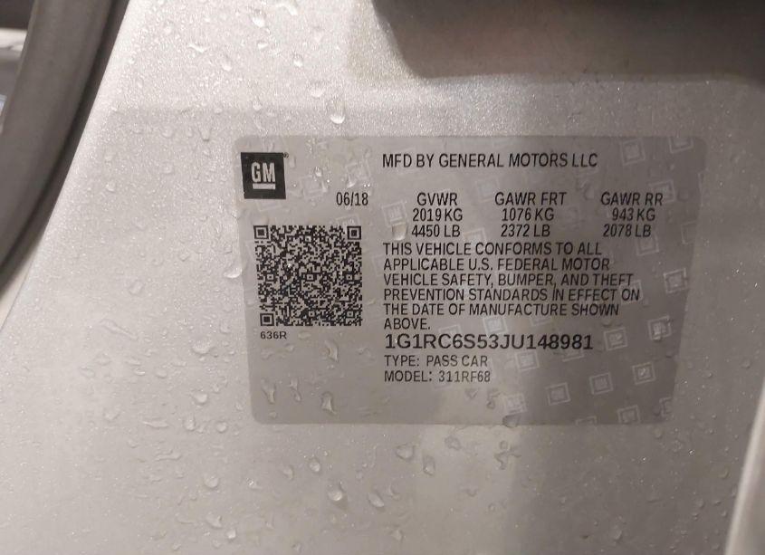 Photo 9 of 2018 Chevrolet Volt LT (VIN 1G1RC6S53JU148981)