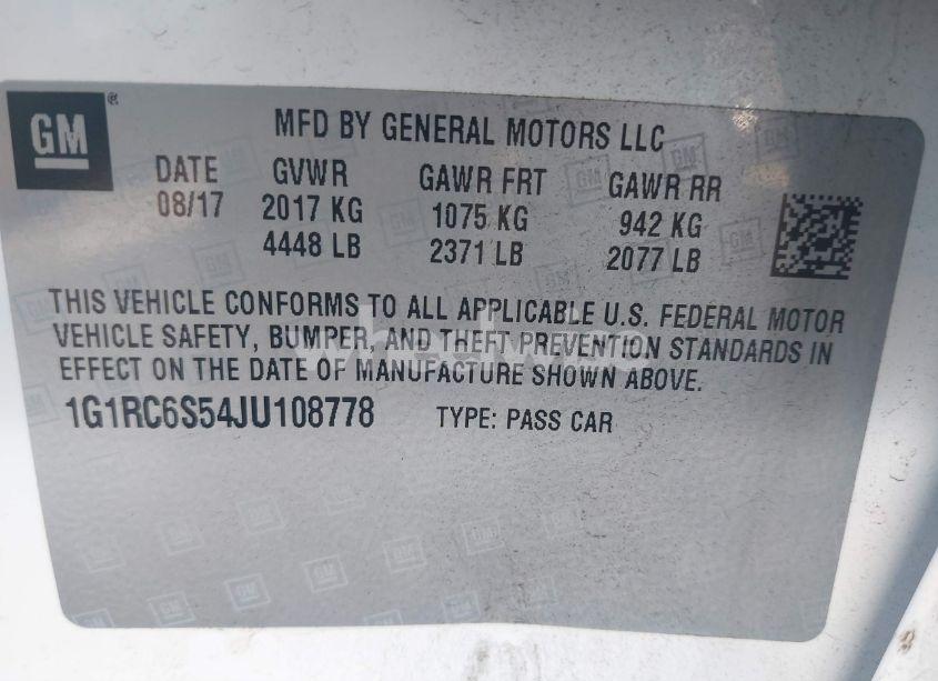 Photo 9 of 2018 Chevrolet Volt LT (VIN 1G1RC6S54JU108778)