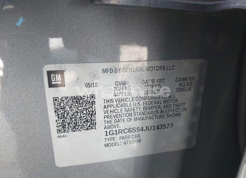 Photo 9 of 2018 Chevrolet Volt LT (VIN 1G1RC6S54JU143577)