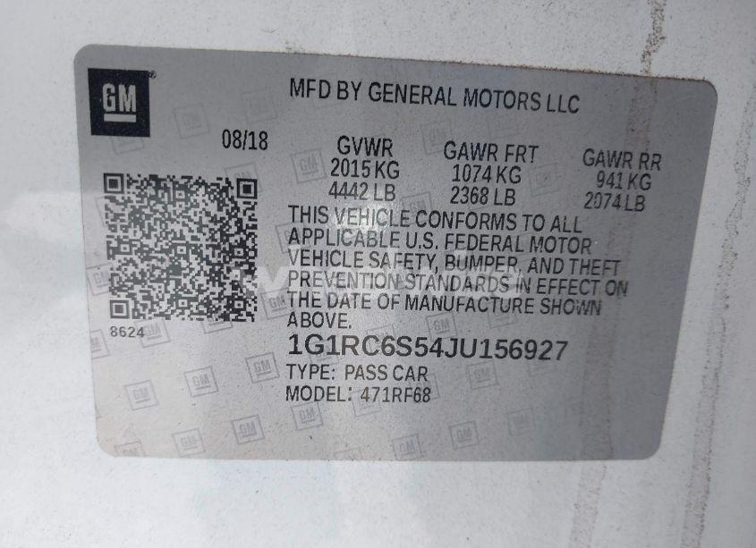 Photo 9 of 2018 Chevrolet Volt LT (VIN 1G1RC6S54JU156927)