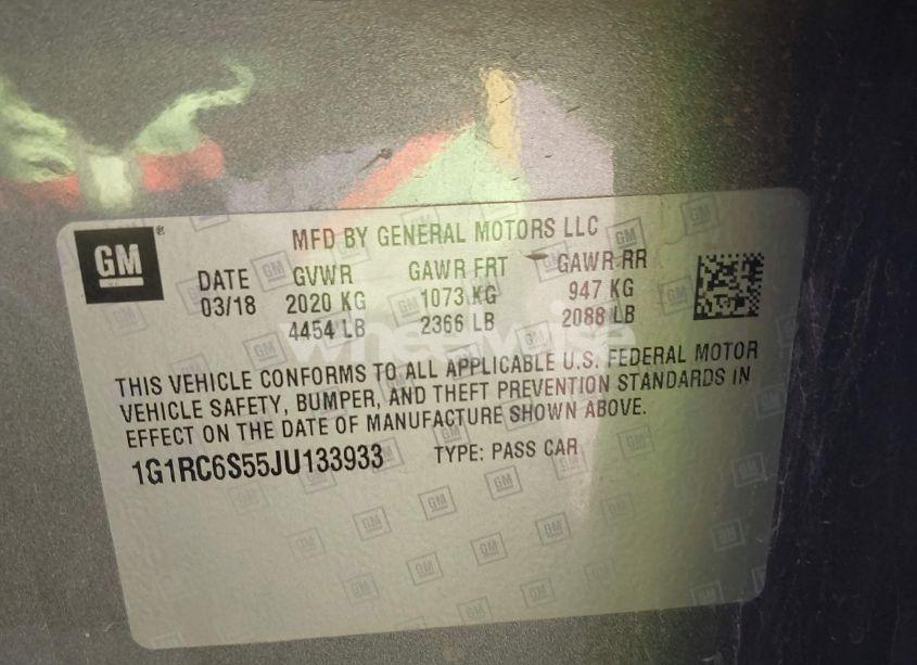 Photo 9 of 2018 Chevrolet Volt LT (VIN 1G1RC6S55JU133933)