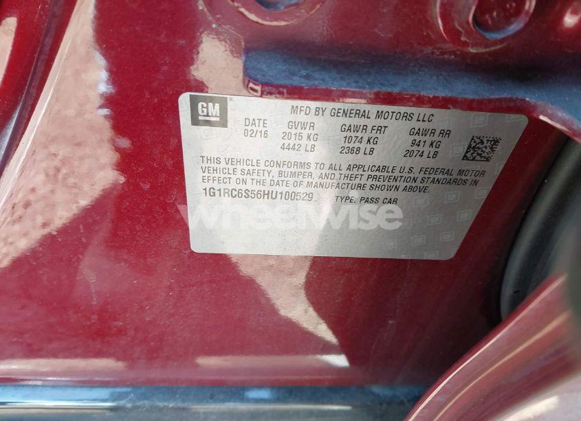 Photo 9 of 2017 Chevrolet Volt LT (VIN 1G1RC6S56HU100529)