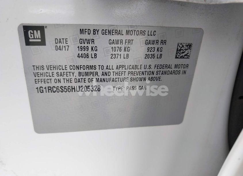 Photo 9 of 2017 Chevrolet Volt LT (VIN 1G1RC6S56HU205328)