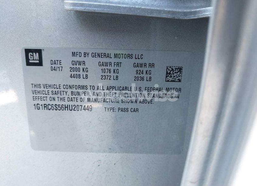 Photo 9 of 2017 Chevrolet Volt LT (VIN 1G1RC6S56HU207449)