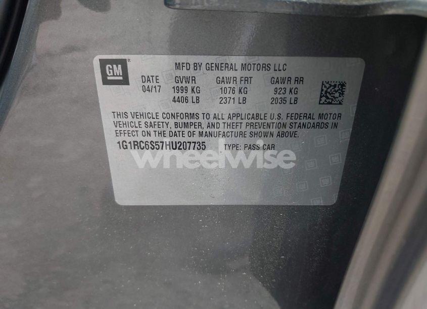 Photo 9 of 2017 Chevrolet Volt LT (VIN 1G1RC6S57HU207735)