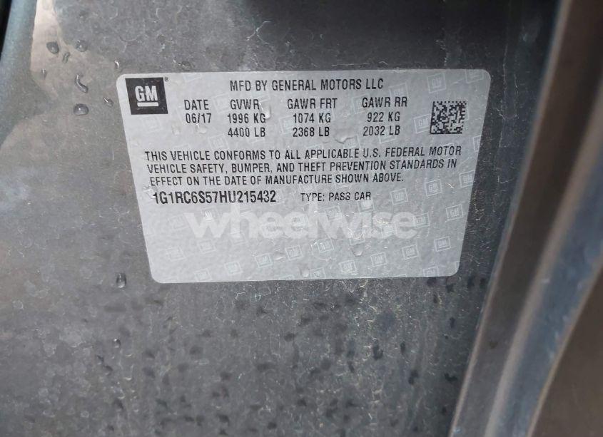 Photo 9 of 2017 Chevrolet Volt LT (VIN 1G1RC6S57HU215432)