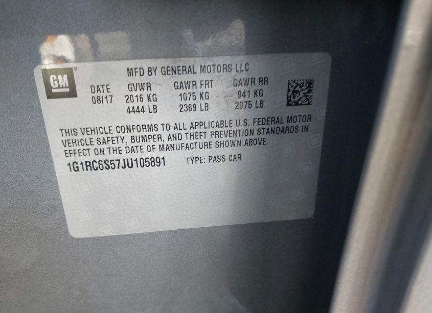 Photo 9 of 2018 Chevrolet Volt LT (VIN 1G1RC6S57JU105891)