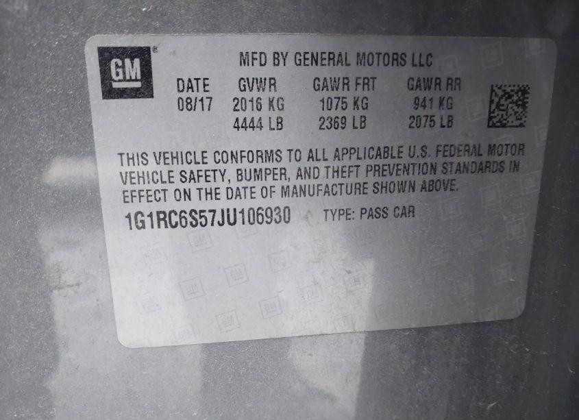 Photo 9 of 2018 Chevrolet Volt LT (VIN 1G1RC6S57JU106930)