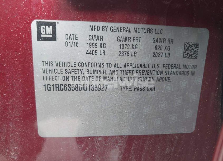 Photo 9 of 2016 Chevrolet Volt LT (VIN 1G1RC6S58GU135927)