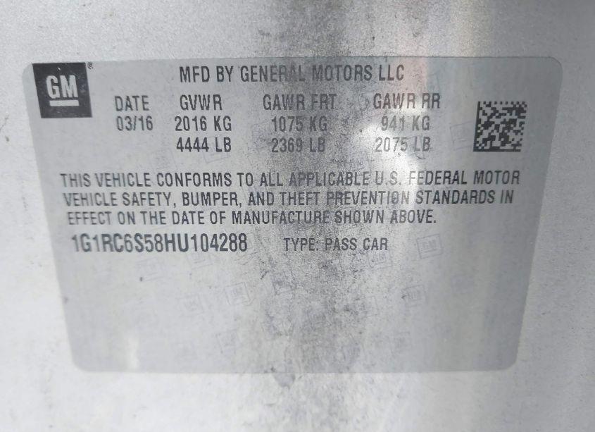 Photo 9 of 2017 Chevrolet Volt LT (VIN 1G1RC6S58HU104288)