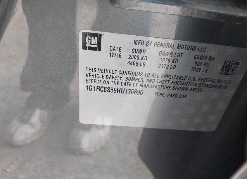 Photo 9 of 2017 Chevrolet Volt LT (VIN 1G1RC6S59HU176696)