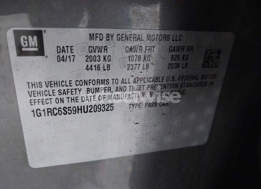 Photo 9 of 2017 Chevrolet Volt LT (VIN 1G1RC6S59HU209325)