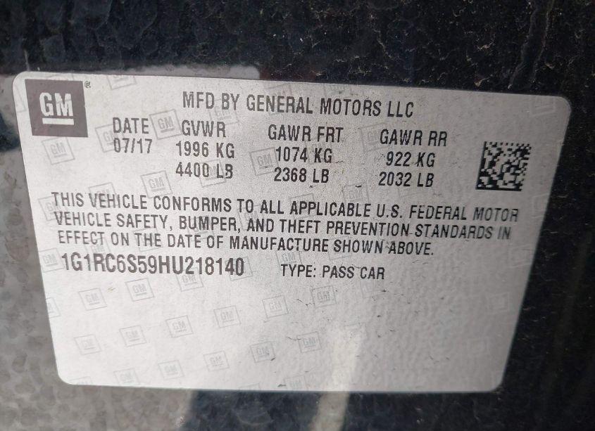 Photo 9 of 2017 Chevrolet Volt LT (VIN 1G1RC6S59HU218140)