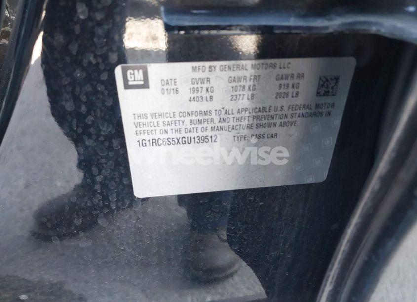 Photo 9 of 2016 Chevrolet Volt LT (VIN 1G1RC6S5XGU139512)