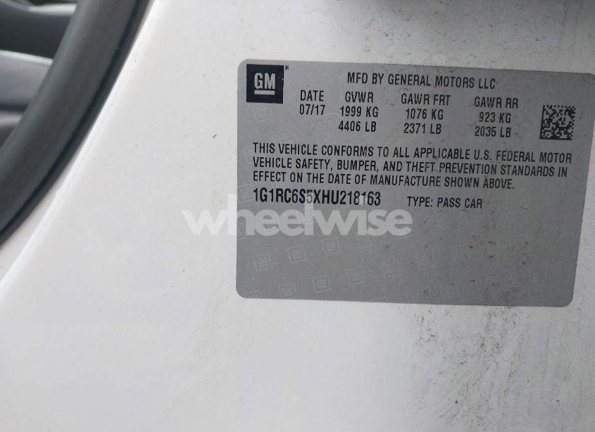 Photo 9 of 2017 Chevrolet Volt LT (VIN 1G1RC6S5XHU218163)