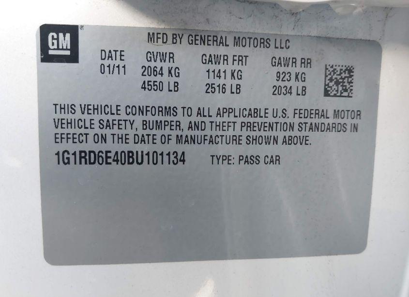 Photo 9 of 2011 Chevrolet Volt (VIN 1G1RD6E40BU101134)