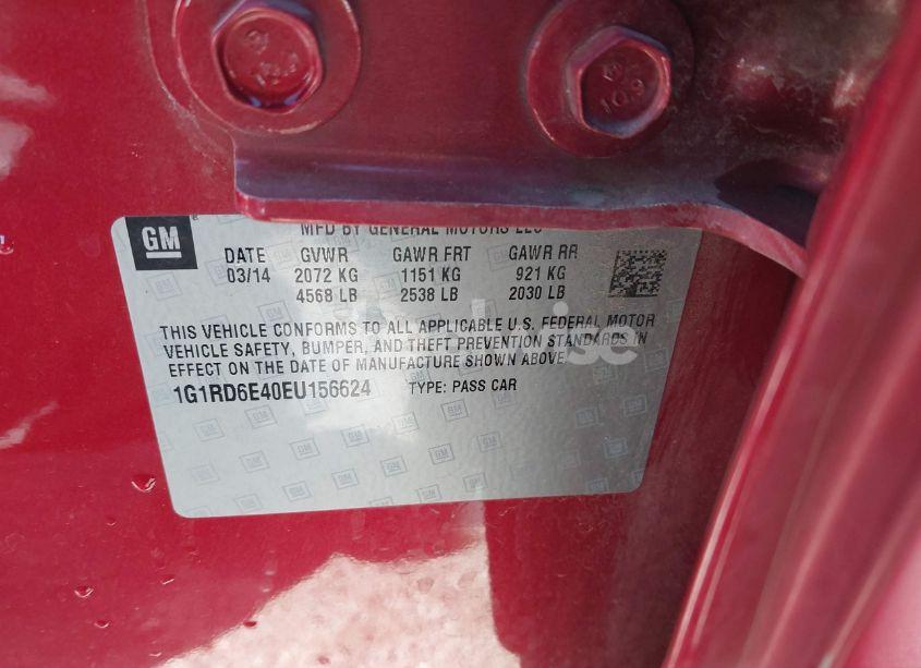 Photo 9 of 2014 Chevrolet Volt (VIN 1G1RD6E40EU156624)