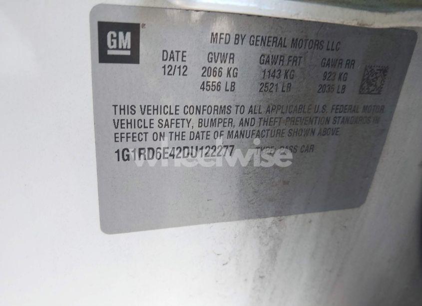 Photo 9 of 2013 Chevrolet Volt (VIN 1G1RD6E42DU122277)