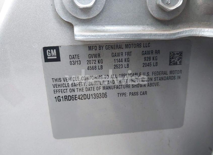 Photo 9 of 2013 Chevrolet Volt (VIN 1G1RD6E42DU139306)