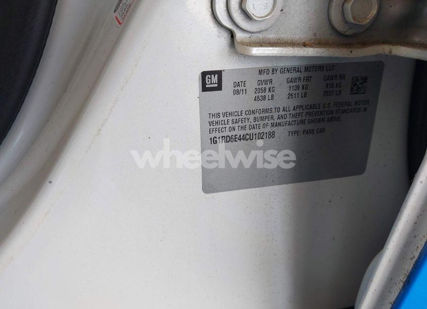 Photo 9 of 2012 Chevrolet Volt (VIN 1G1RD6E44CU102188)