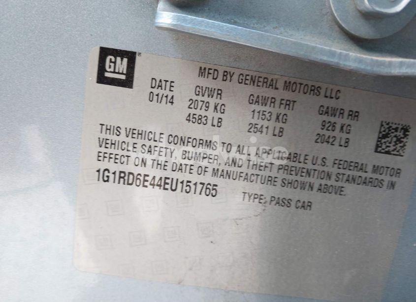 Photo 9 of 2014 Chevrolet Volt (VIN 1G1RD6E44EU151765)