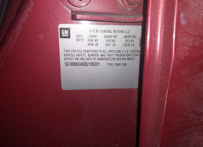 Photo 9 of 2013 Chevrolet Volt (VIN 1G1RD6E45DU106221)