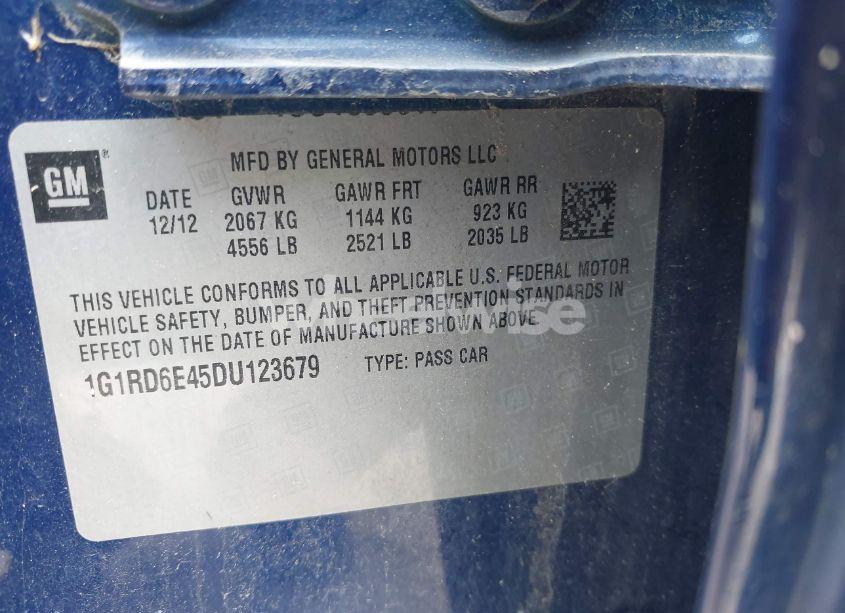 Photo 9 of 2013 Chevrolet Volt (VIN 1G1RD6E45DU123679)