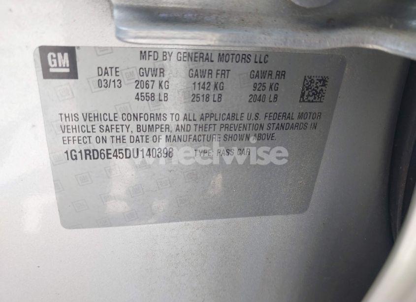 Photo 9 of 2013 Chevrolet Volt (VIN 1G1RD6E45DU140398)