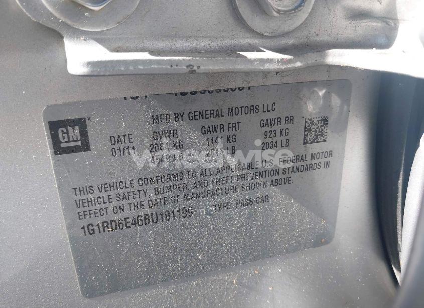 Photo 9 of 2011 Chevrolet Volt (VIN 1G1RD6E46BU101199)