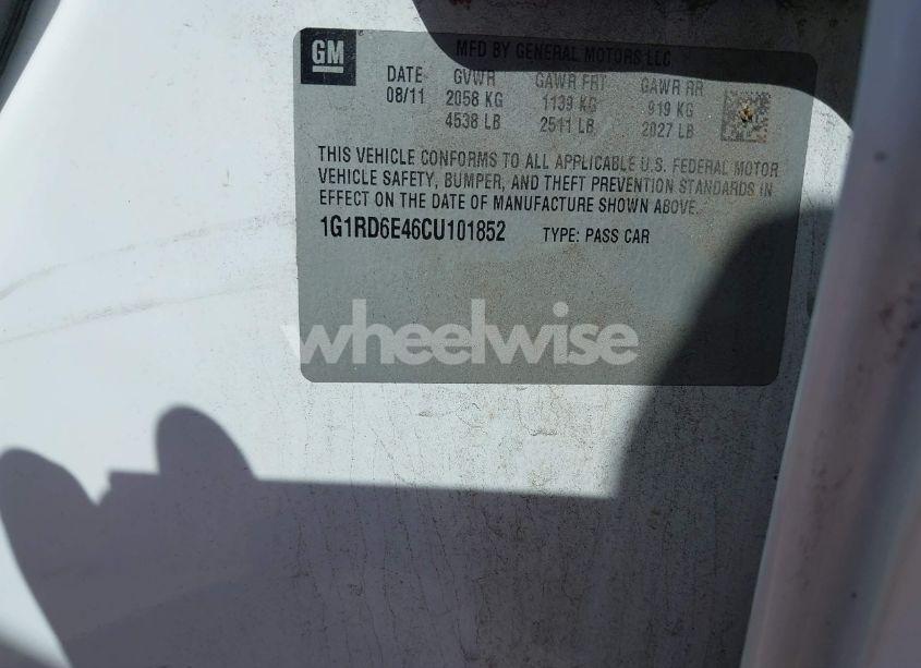 Photo 9 of 2012 Chevrolet Volt (VIN 1G1RD6E46CU101852)