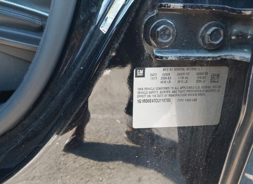 Photo 9 of 2012 Chevrolet Volt (VIN 1G1RD6E47CU110785)