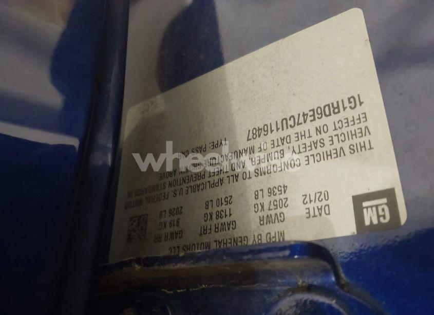 Photo 9 of 2012 Chevrolet Volt (VIN 1G1RD6E47CU116487)