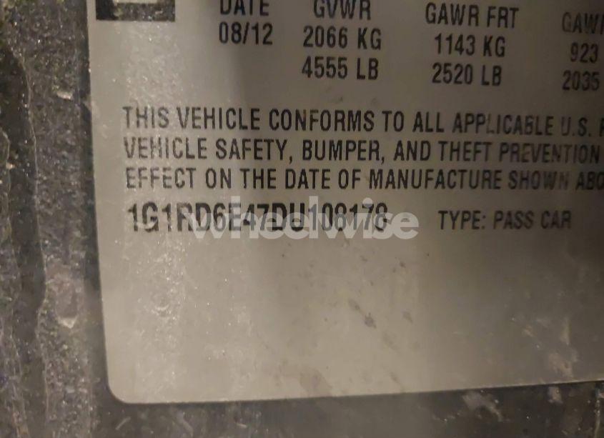 Photo 9 of 2013 Chevrolet Volt (VIN 1G1RD6E47DU108178)