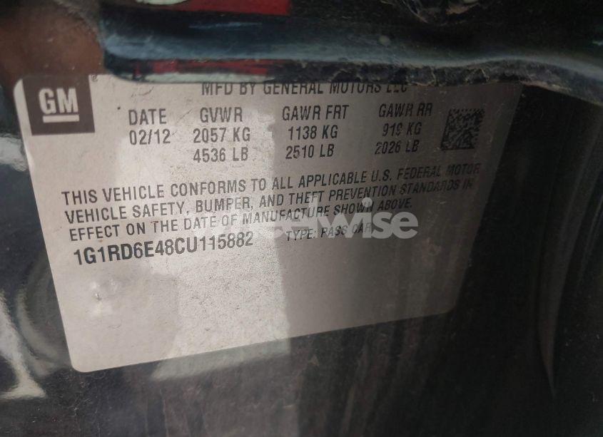 Photo 9 of 2012 Chevrolet Volt (VIN 1G1RD6E48CU115882)