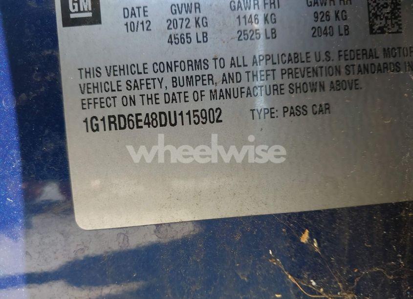 Photo 9 of 2013 Chevrolet Volt (VIN 1G1RD6E48DU115902)