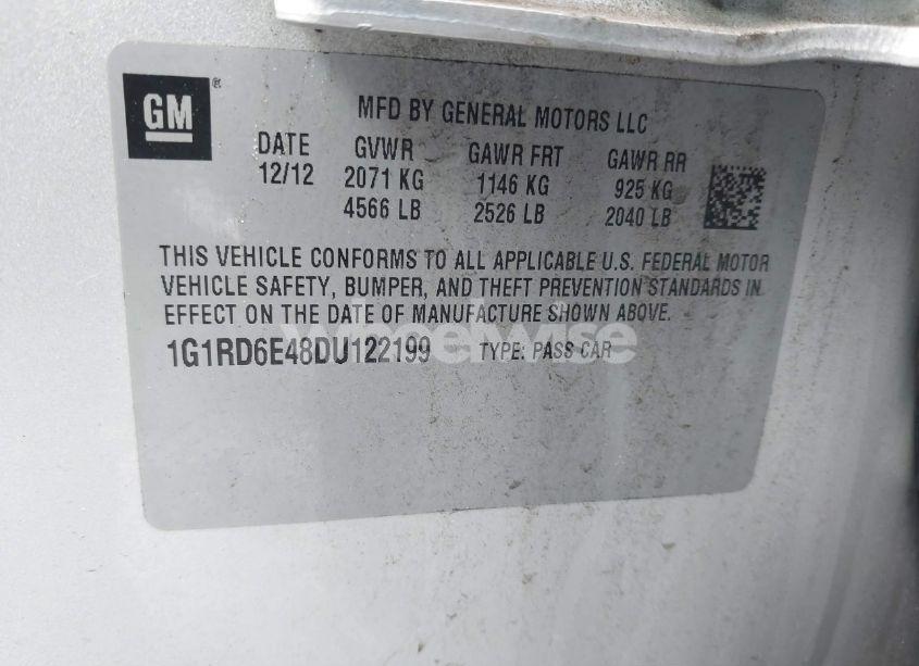 Photo 9 of 2013 Chevrolet Volt (VIN 1G1RD6E48DU122199)