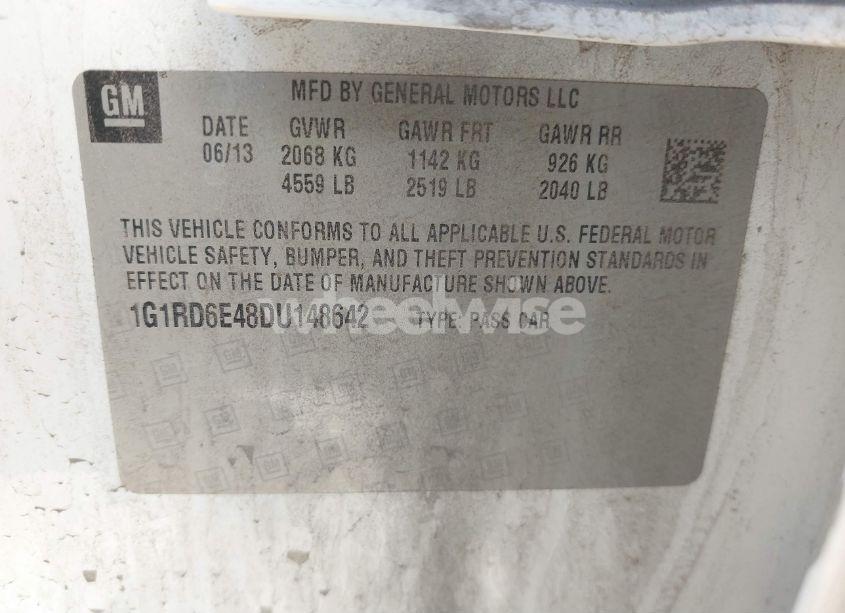 Photo 9 of 2013 Chevrolet Volt (VIN 1G1RD6E48DU148642)