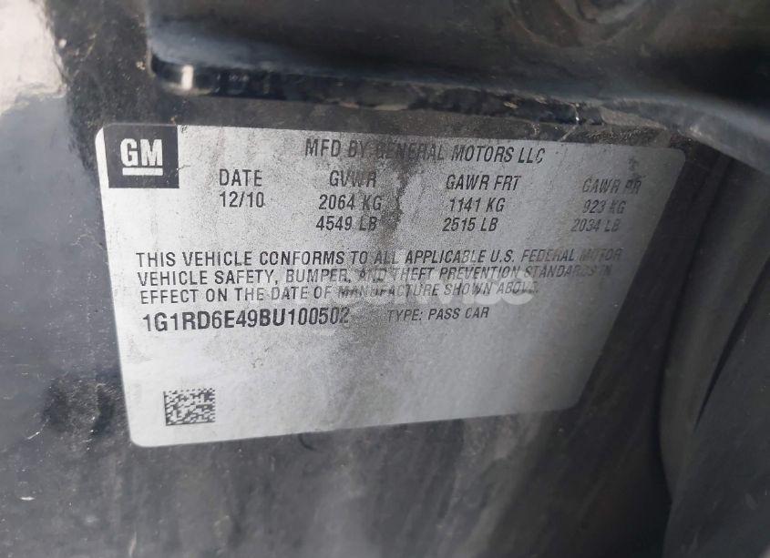 Photo 9 of 2011 Chevrolet Volt (VIN 1G1RD6E49BU100502)