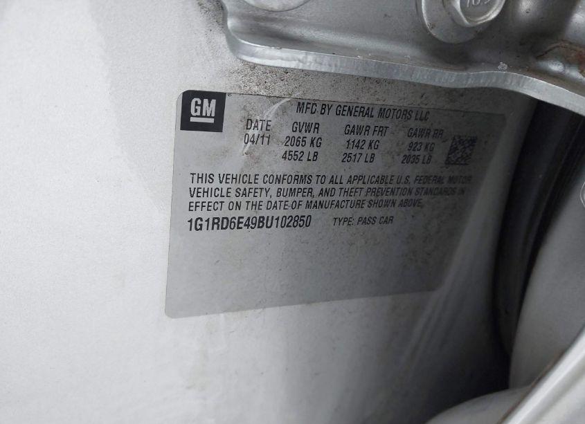 Photo 9 of 2011 Chevrolet Volt (VIN 1G1RD6E49BU102850)