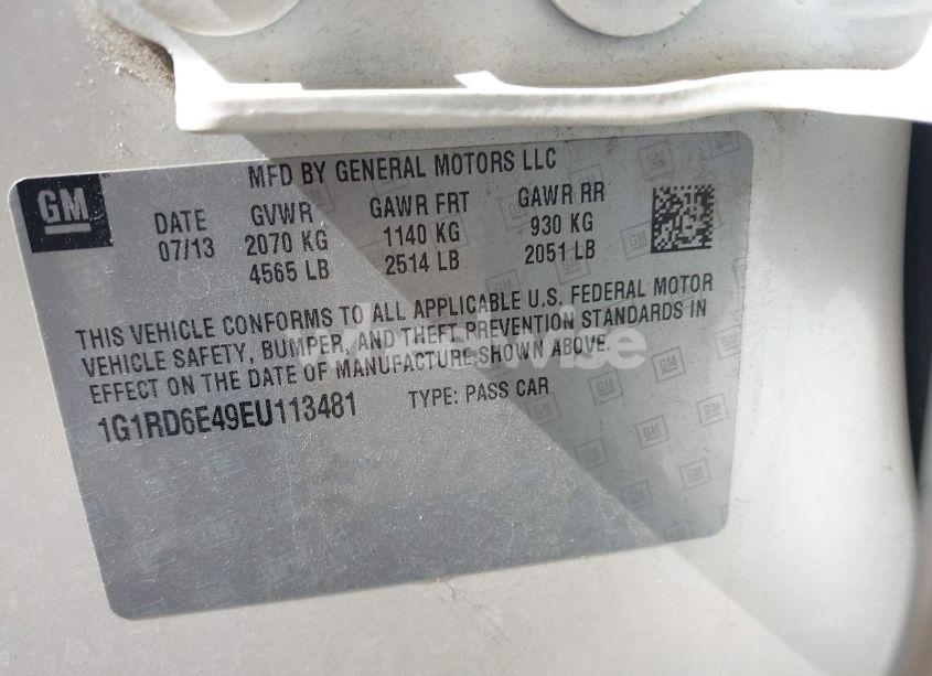 Photo 9 of 2014 Chevrolet Volt (VIN 1G1RD6E49EU113481)