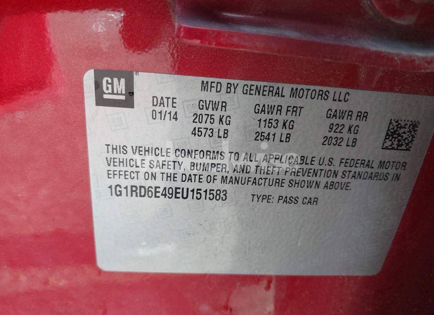 Photo 9 of 2014 Chevrolet Volt (VIN 1G1RD6E49EU151583)