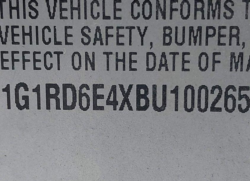 Photo 9 of 2011 Chevrolet Volt (VIN 1G1RD6E4XBU100265)