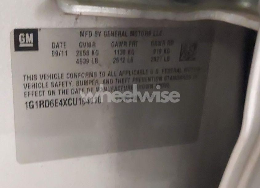 Photo 9 of 2012 Chevrolet Volt (VIN 1G1RD6E4XCU104110)