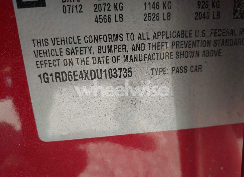 Photo 9 of 2013 Chevrolet Volt (VIN 1G1RD6E4XDU103735)