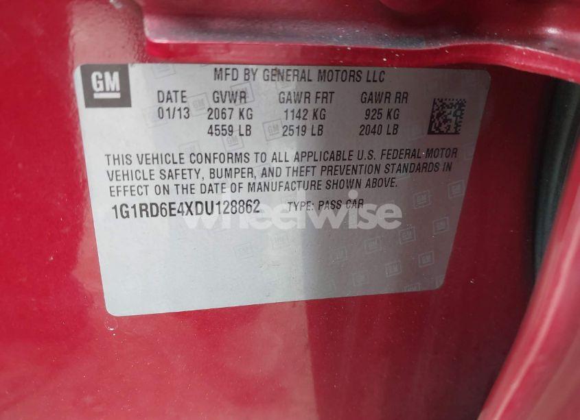 Photo 9 of 2013 Chevrolet Volt (VIN 1G1RD6E4XDU128862)