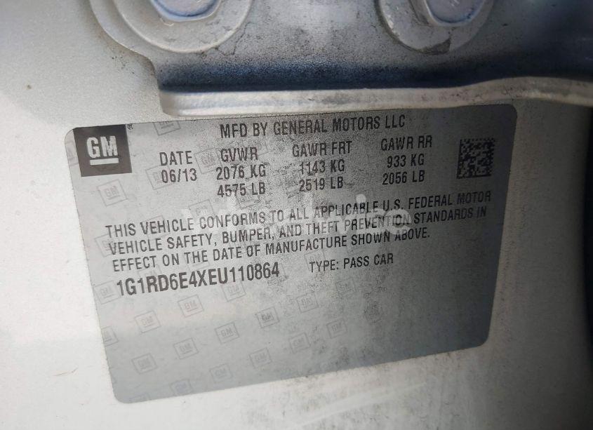 Photo 9 of 2014 Chevrolet Volt (VIN 1G1RD6E4XEU110864)