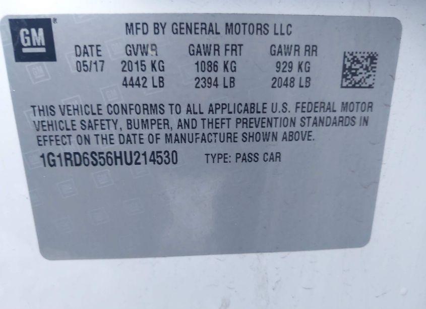 Photo 9 of 2017 Chevrolet Volt PREMIER (VIN 1G1RD6S56HU214530)