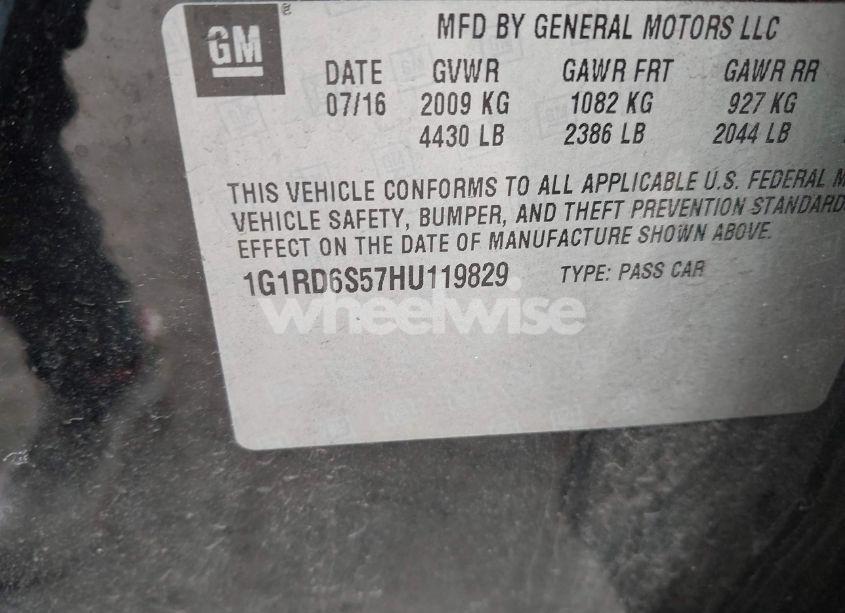 Photo 9 of 2017 Chevrolet Volt PREMIER (VIN 1G1RD6S57HU119829)