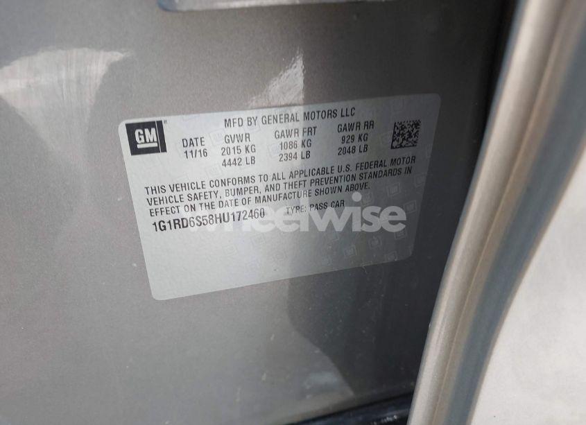 Photo 9 of 2017 Chevrolet Volt PREMIER (VIN 1G1RD6S58HU172460)