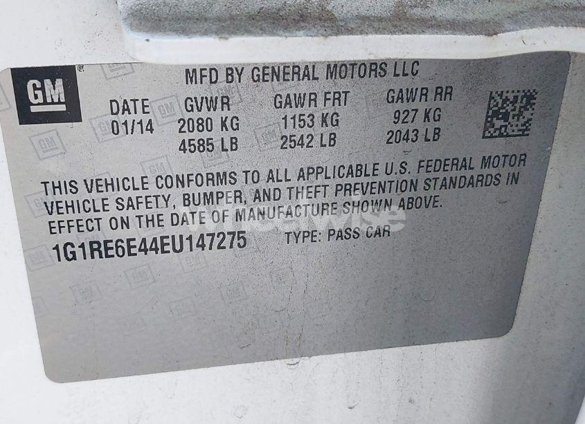 Photo 9 of 2014 Chevrolet Volt (VIN 1G1RE6E44EU147275)
